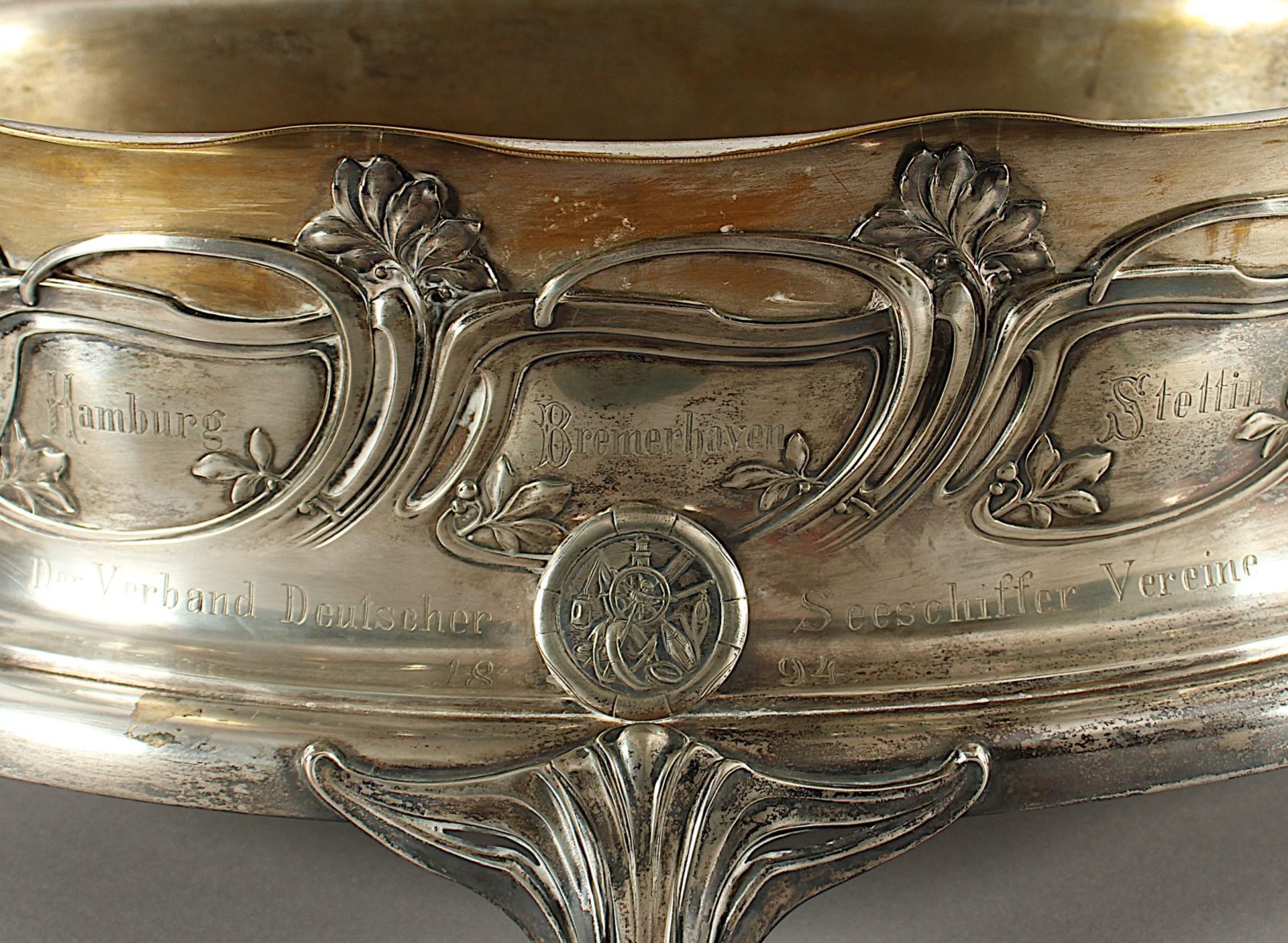 Jugendstil Jardiniere, Silber 800/ooo, Wilhelm Binder, Schwäbisch Gmünd, um 1890, Nachlass Grillo - Bild 2 aus 5