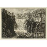 Piranesi, "Veduta della Cascata di Tivoli", Radierung, ungerahmt