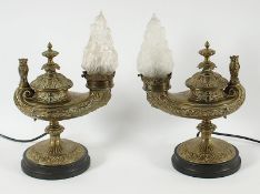 Paar Tischlampen, deutsch, um 1880, Nachlass Grillo