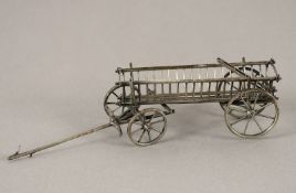 Miniatur-Heuwagen, Silber geprüft, A.20.Jh., Nachlass Grillo