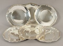 sechs Platzteller, Silber 830/ooo, Wilkens, Bremen, 20.Jh.