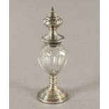 Gewürzstreuer, Glas, Silber 833/ooo, Niederlande, 20.Jh.