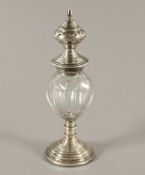 Gewürzstreuer, Glas, Silber 833/ooo, Niederlande, 20.Jh.