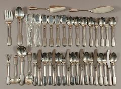 Speisebesteck für sechs Personen, Silber 925/ooo, Spaten, Auerhahn, 20.Jh.
