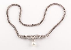 Brillantcollier, 750/ooo Weißgold, 31g