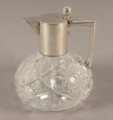 Karaffe, Glas, Silber 800/ooo, deutsch, A.20.Jh.