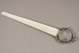 Brieföffner mit Lupe, Silber 925/ooo, London, 1901, Nachlass Grillo