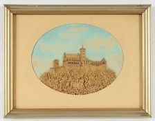 Diorama der Wartburg, Kork, deutsch, 19./20.Jh.