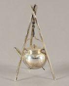 Miniatur-Wasserkessel, Silber 925/ooo, Birmingham, 1908, Nachlass Grillo