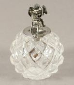 Behälter mit Pinsel, Silber 925/ooo, Glas, England, 20.Jh., Nachlass Grillo