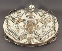 Warmhalte-Tafelaufsatz / Lazy Susan, Frank Cobb & Co., Sheffield, 20.Jh., Nachlass Grillo