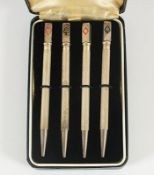 vier Bleistifte, Silber 925/ooo, Metall, um 1950, Nachlass Grillo
