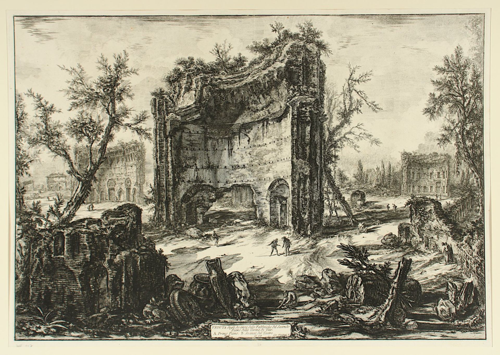 Piranesi, "Titus-Terme", Radierung, ungerahmt