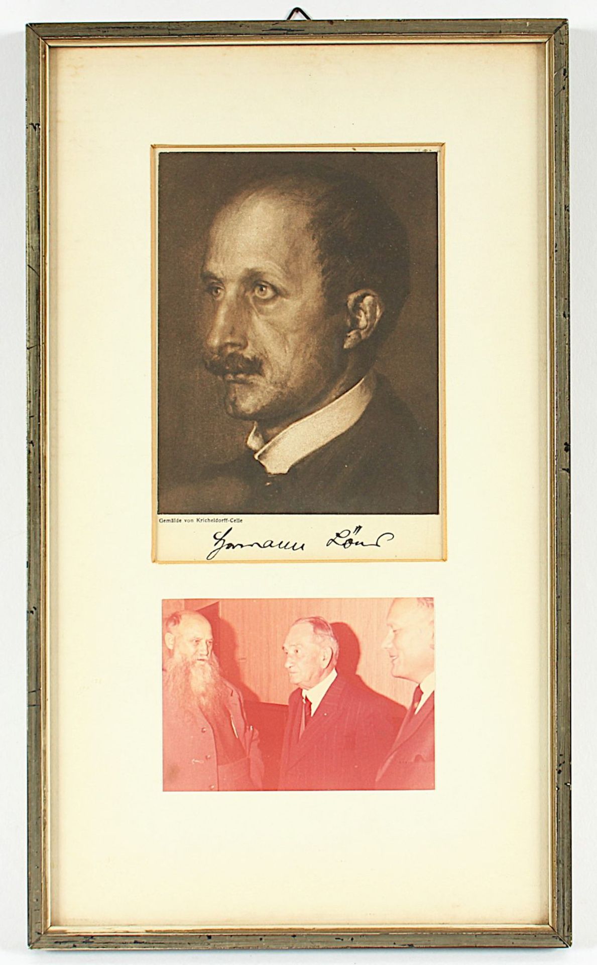 Autogrammkarte "Hermann Löhns", gerahmt