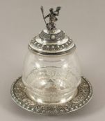 Bowle, Glas, Silber 800/ooo, deutsch, A.20.Jh., Nachlass Grillo