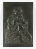 Mutter mit Kind, Bronzerelief