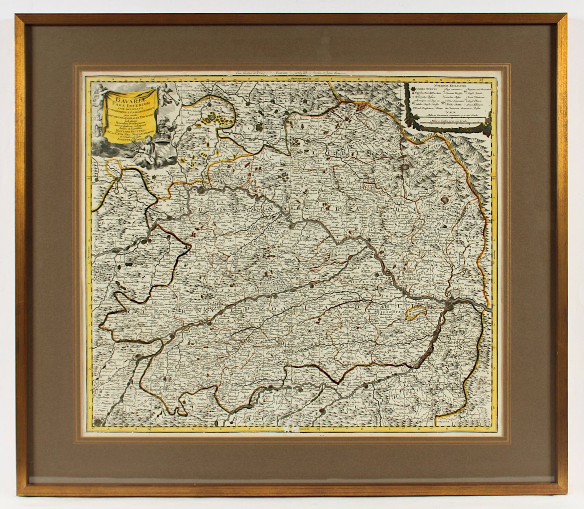 Bayern, kolorierter Kupferstich, bei M. Seutter, 18.Jh., R.