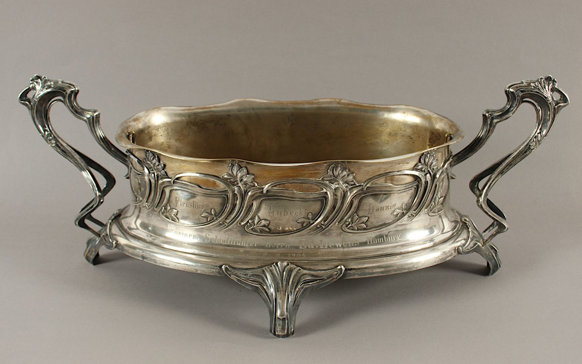 Jugendstil Jardiniere, Silber 800/ooo, Wilhelm Binder, Schwäbisch Gmünd, um 1890, Nachlass Grillo - Bild 3 aus 5
