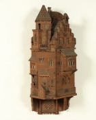 Hängeschränkchen in Form einer Burg, alpenländisch, E.19.Jh. , Nachlass Grillo