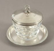 Honiggefäß, Silber 925/ooo, Glas, deutsch, 20.Jh., Nachlass Grillo