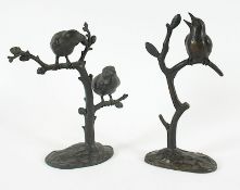 Robra, Carl Wilhlem (1876-1945), zwei Bronzen, Vögel auf Ast