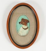 Miniatur, Hund, signiert, R.