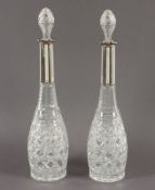Paar Karaffen, Glas, Silber 800/ooo, deutsch, 20.Jh.