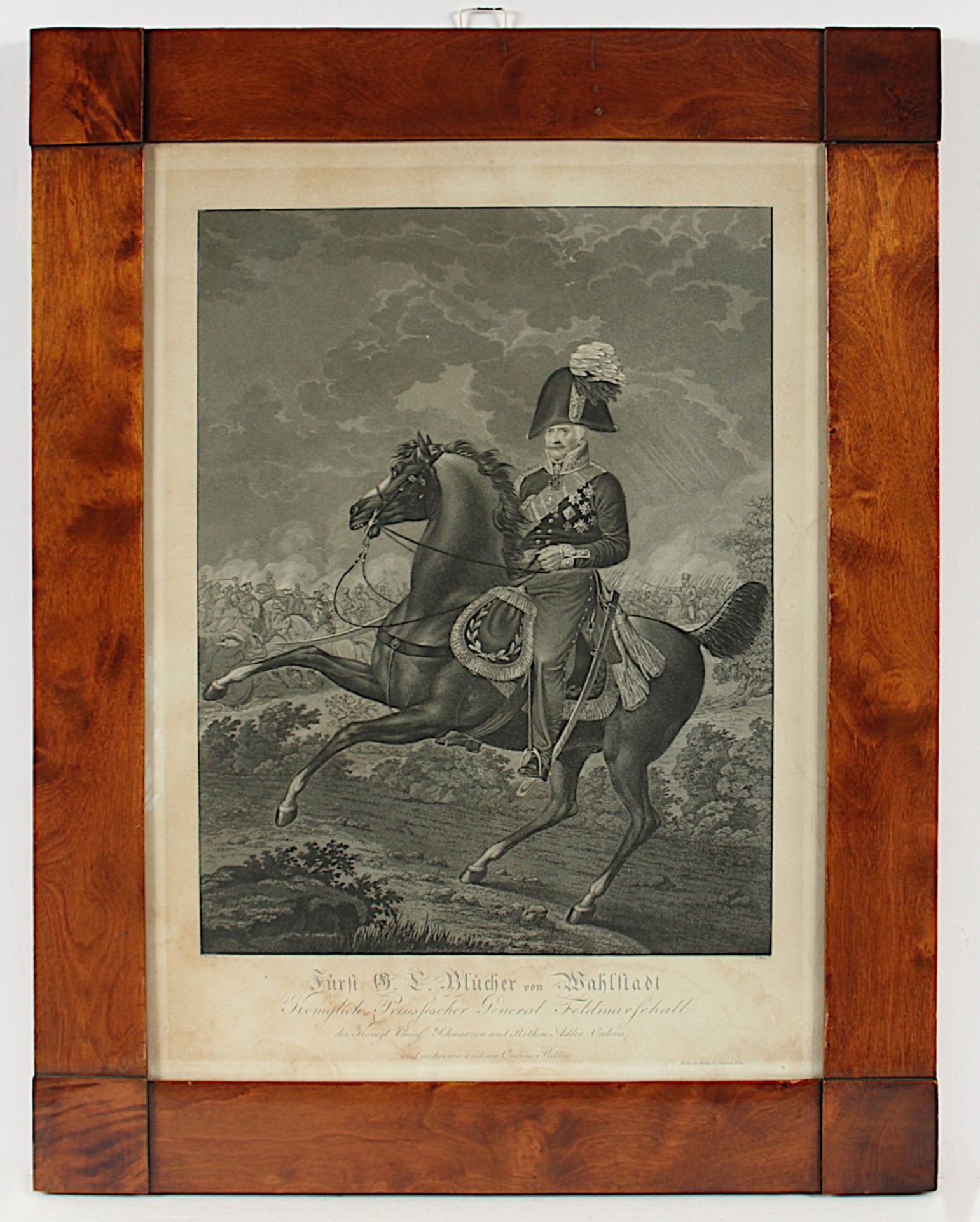 Blücher, Lithografie, gerahmt