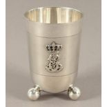 Regiments-Becher, Silber 800/ooo, deutsch, um 1890