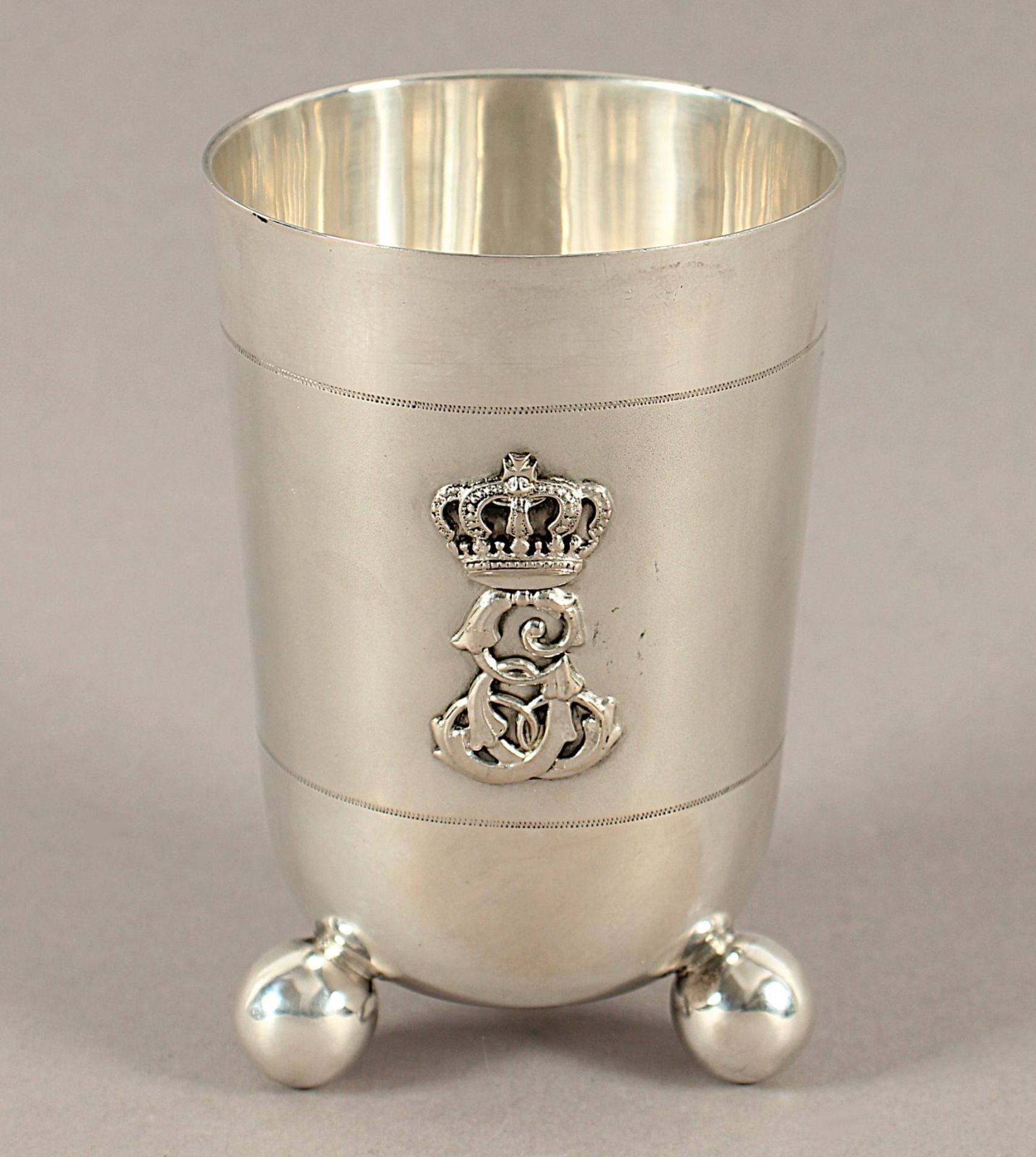 Regiments-Becher, Silber 800/ooo, deutsch, um 1890