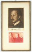 Autogrammkarte "Hermann Löhns", gerahmt