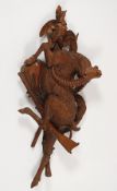 Jagdtrophäe, Holz, geschnitzt, um 1900