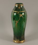 große Jugendstilvase, wohl Baccarat, um 1900