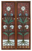 Paar Jugendstil-Bleiverglasungen, deutsch, um 1900