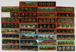 34 Glasbilder für die Laterna Magica, deutsch, E.19.Jh.