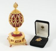 Juwelen-Ei mit Brosche, Silber, Gold, Igor Carl Faberge für Franklin Mint, 20.Jh.