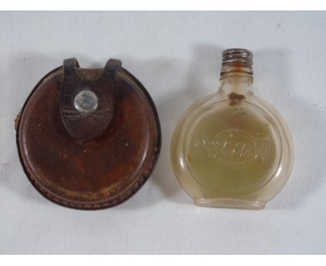 Vintage leather cased hip flask