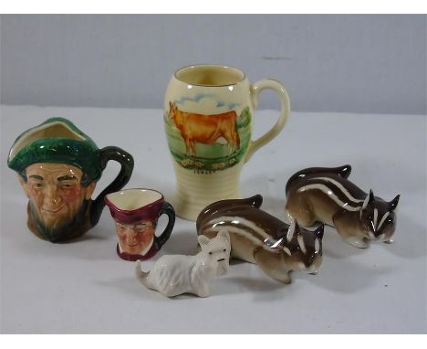 2 Royal Doulton character jugs, Beswick animals and USSR