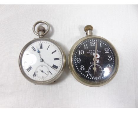 2 Vintage pocket watches 1 with military crows foot