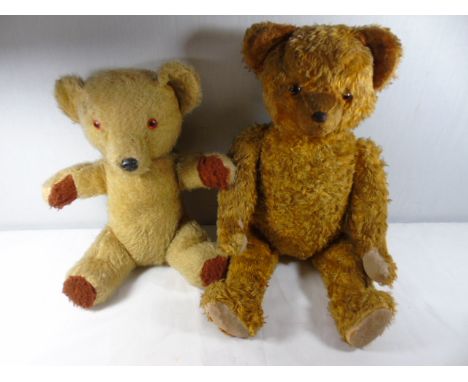 2 Vintage teddy bears, 1 straw filled the other is musical