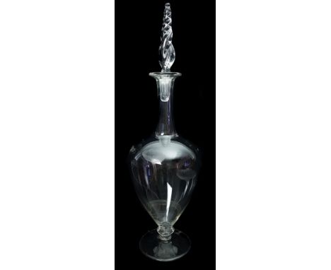 Harry Powell for James Powell and Sons, Whitefriars Ltd - A Prince of Siam service decanter and stopper, of teardrop form, bo