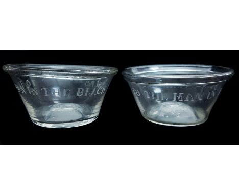 William IV, American and Anti-Slavery Interest - A pair of engraved glass patty pans inscribed 'To The Man In The Black Trous