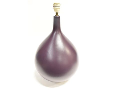 A VERY LARGE FAINCERIE DE CHAROLLES TABLE LAMP BASE  of gourd shape, 56cm high overall; together with a large rise and fall c