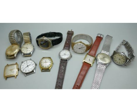 Eleven gentleman's wristwatches including Sekonda and Timex 