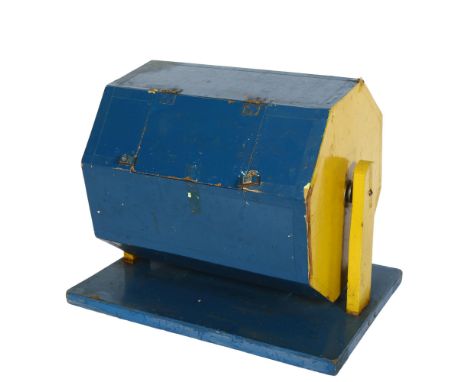 A Vintage tombola drum, height 30cm, length 38cm, depth 26cm 