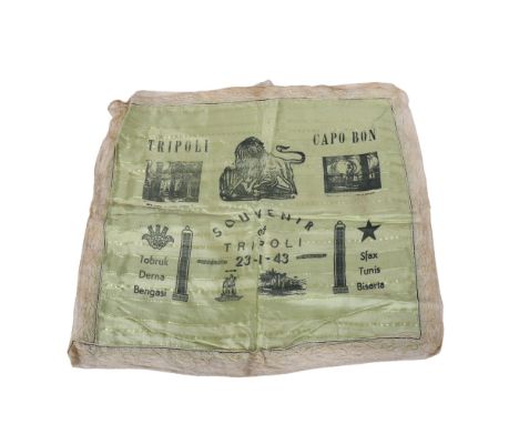 A Second World War North Africa campaign panel souvenir of Tripoli 23-1-43 