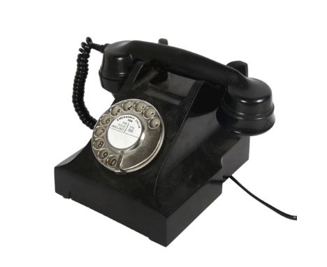 A Vintage black Bakelite telephone (converted) 