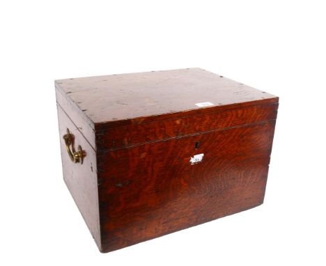 An Antique oak Army and Navy box, with drawer-fitted interior, length 45cm 