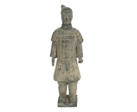 A copy of a Terracotta Army Warrior, height 36cm, boxed 