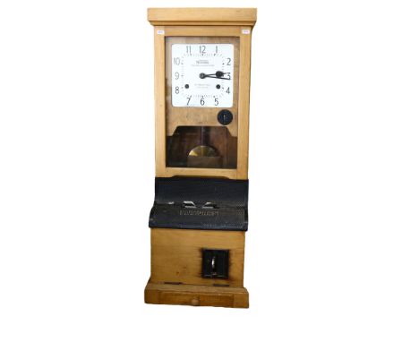 NATIONAL TIME RECORDER COMPANY LTD - an early 20th century clocking-in clock, height 100cm 